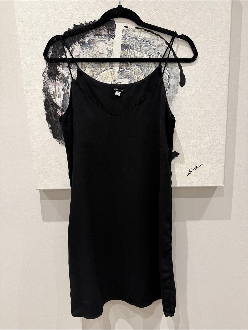 Only Black Satin Slip Cami Dress